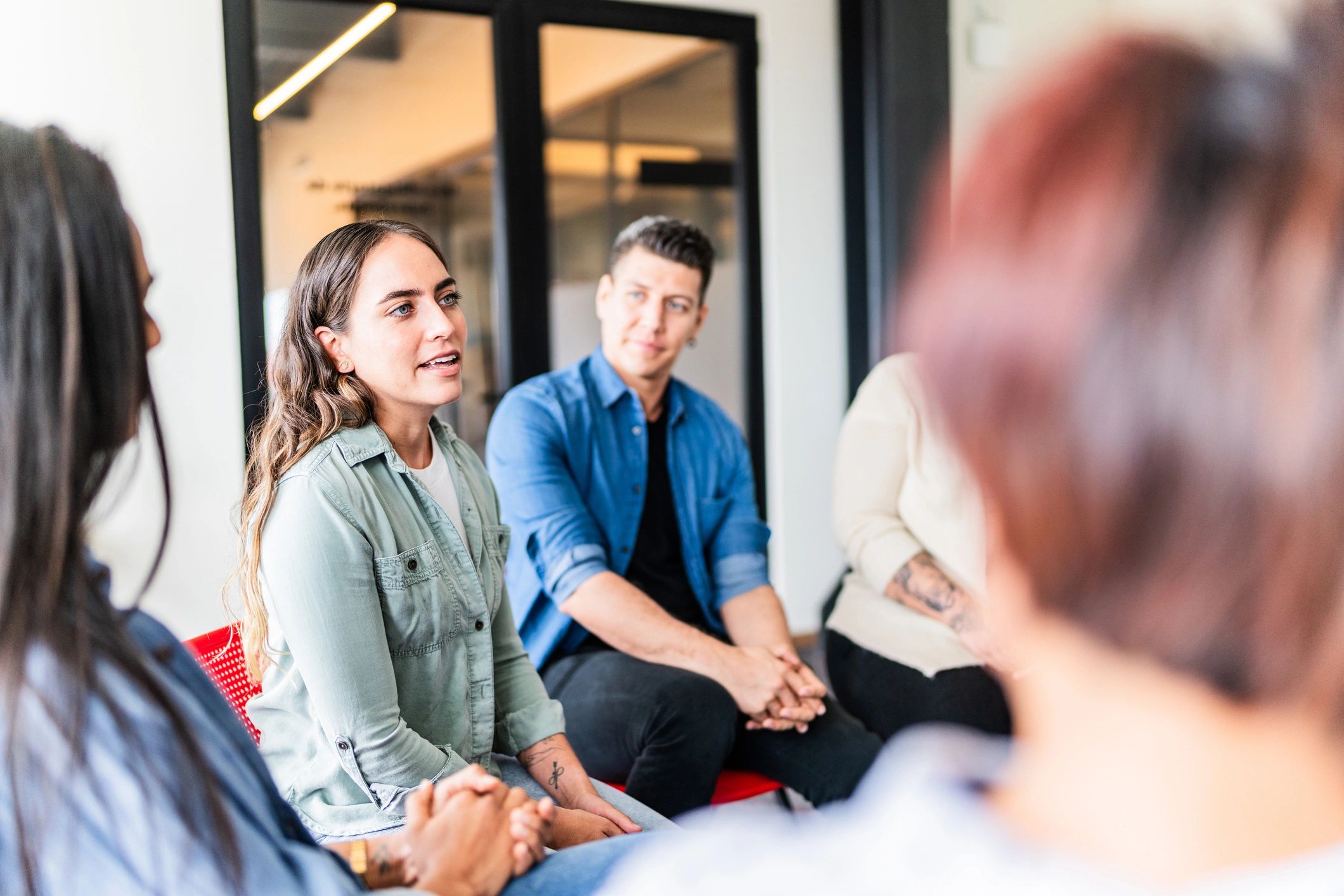 Participant in a seminar discussion