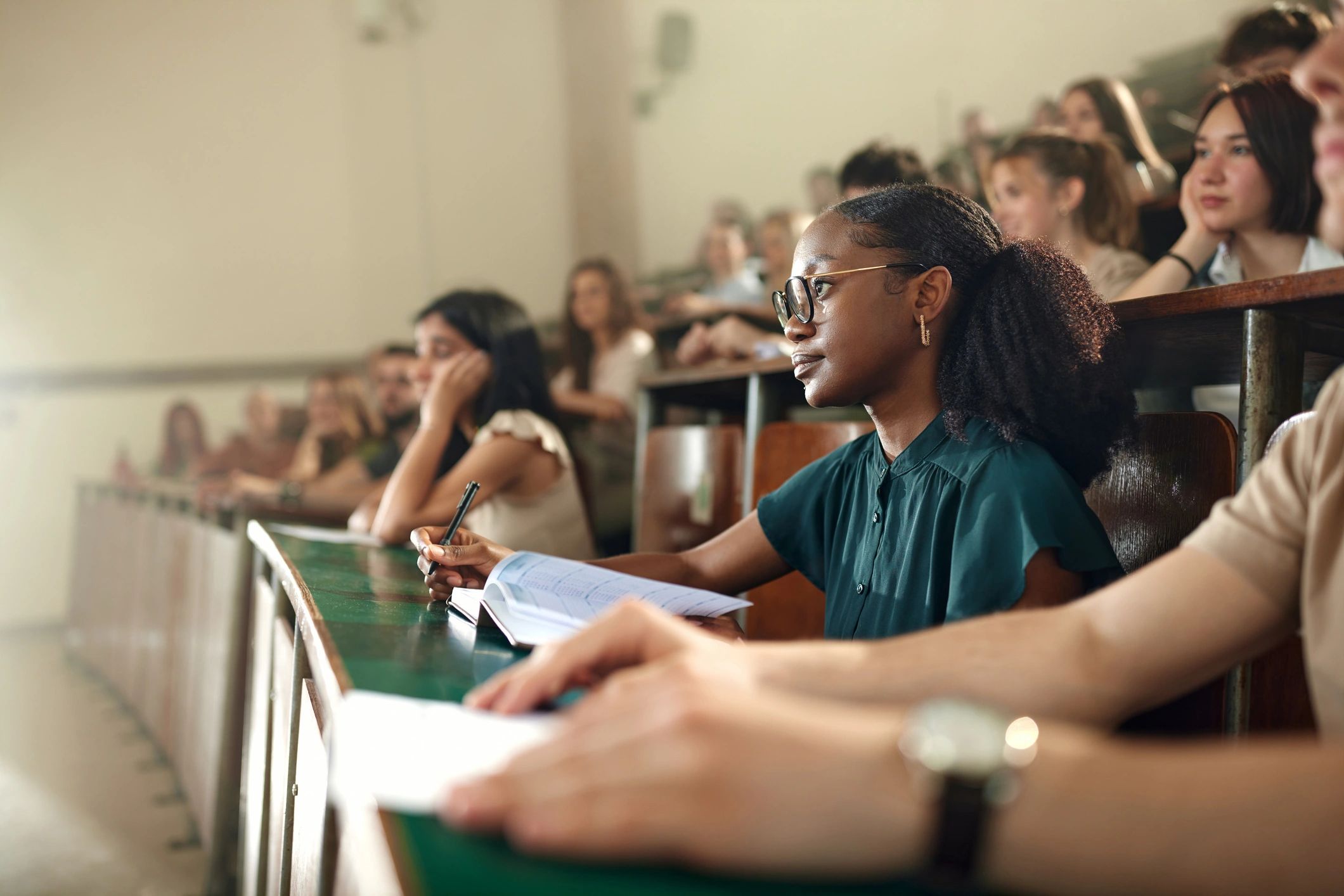 Students attending a university lecture
